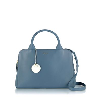 Medium blue leather 'Millbank' zipped grab bag